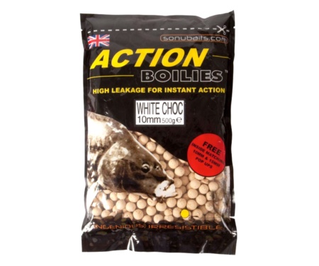 Бойли Sonubaits Action Boilies-White Chocolate 10мм 500г
