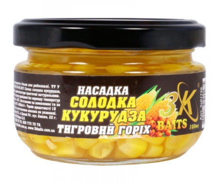 Насадка 3KBaits Сладкая кукуруза 100мл тигровый горох