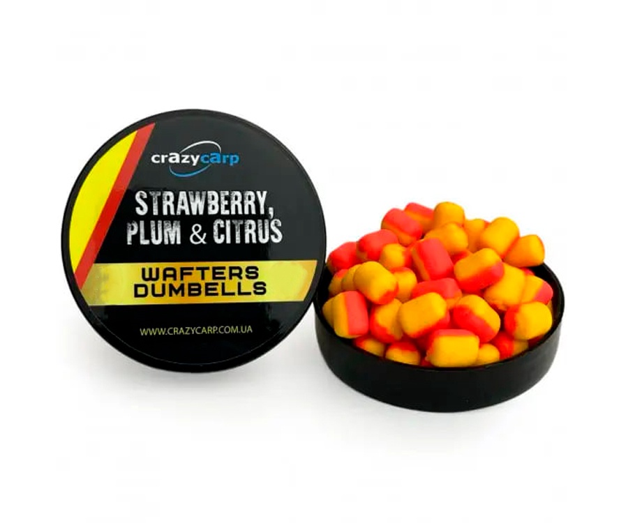 Бойлы Crazy Carp Wafters Dumbbells 8x10мм Strawberry Plum&Citrus