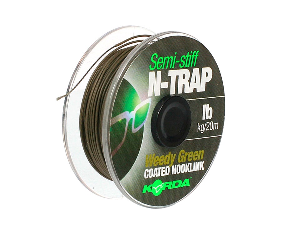 Поводковый материал Korda с покрыт. N-TRAP Semi-stiff 30 lb W.Grn #1