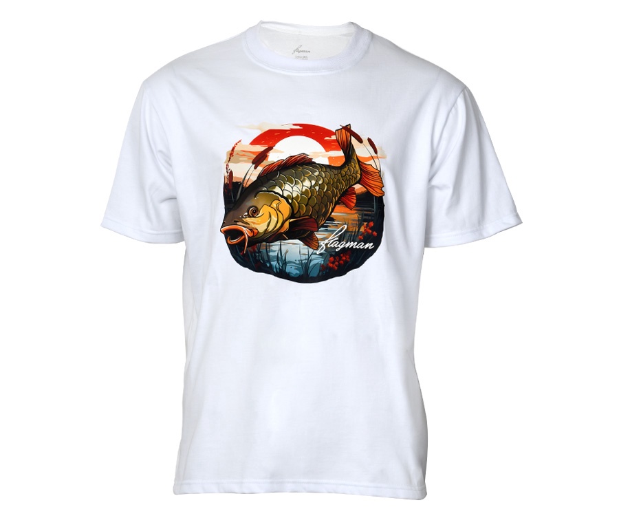 Футболка Flagman Оверсайз 250г/м White Карп Большой XL #1