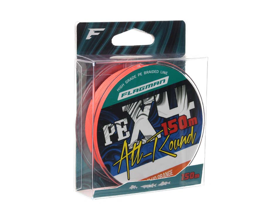 Шнур Flagman All-Round PE X-4 150м 0.08мм Fluo Orange #3