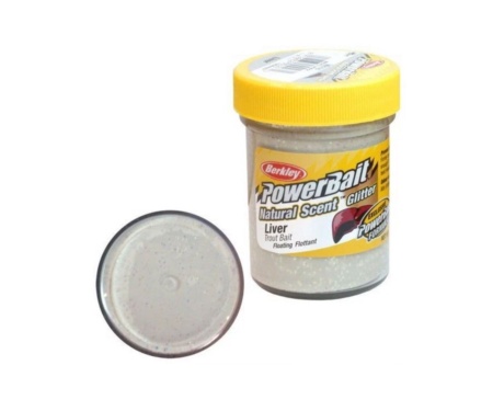 Паста форелевая Berkley печень PowerBait Natural Glitter Trout Bait Liver White