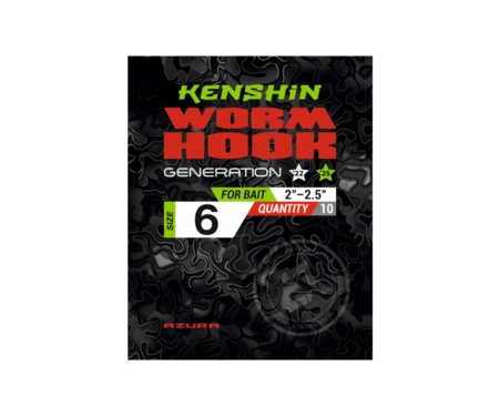 Крючки Azura Kenshin II Worm Hook Special Bent PTFE #06