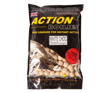 Бойли Sonubaits Action Boilies-White Chocolate 15мм 500г