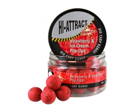 Бойли Dynamite Baits Pop-Ups Hi-Attract Strawberry & Ice-Cream