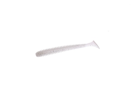 Силікон Angry Baits Zander Worm 3.6" White Silver electrik Glitter UV