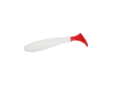 Виброхвост Angry Baits Fatik 2.8" 68 White Red Tail UV
