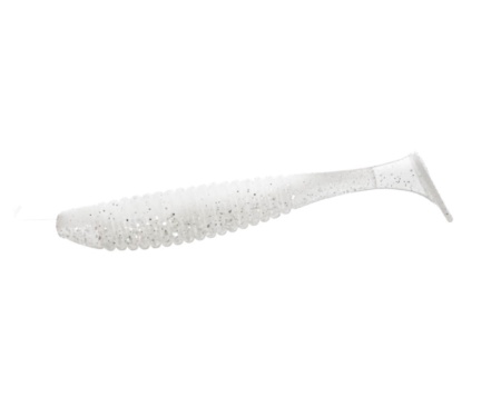 Силікон Angry Baits Shiner 3" White Silver electrik Glitter UV
