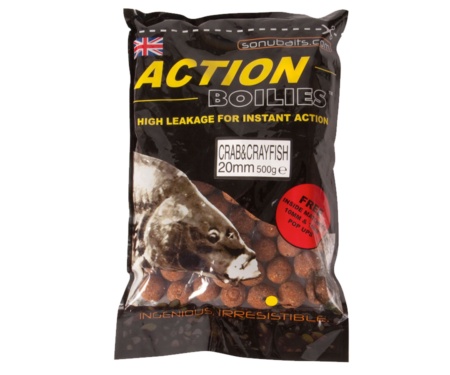 Бойли Sonubaits Action Boilies-Crab and Crayfish 20 мм 500 г