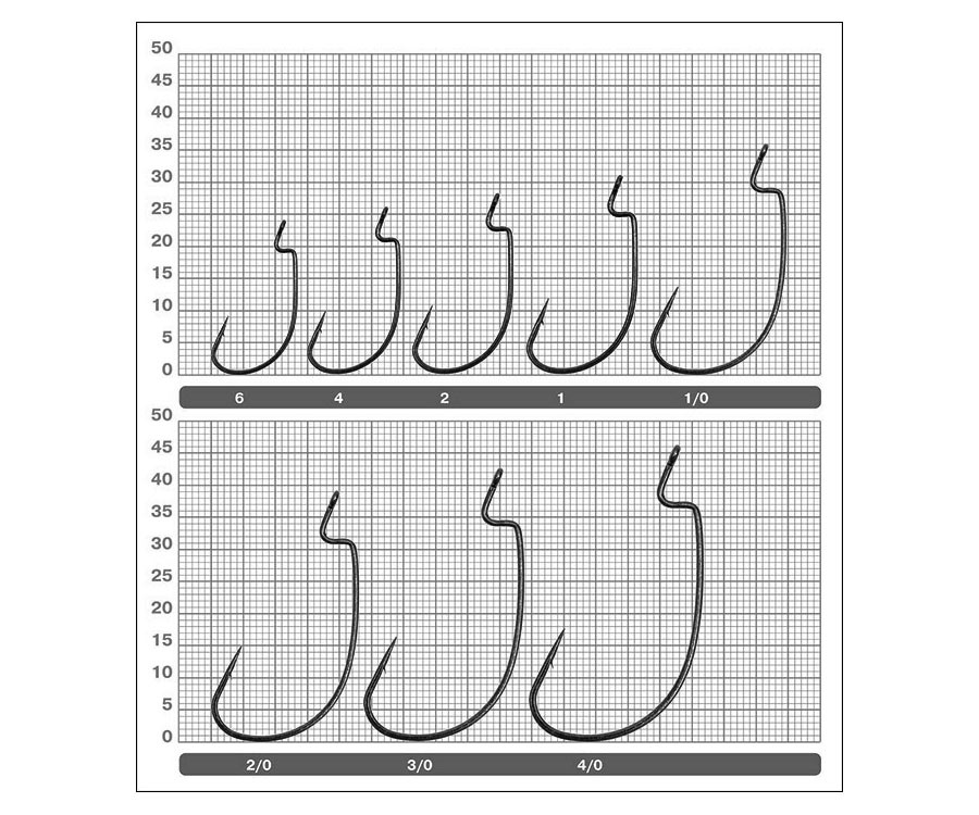 Гачки Owner J-Light Worm Hook 5109 (B-94) №2 Black chrome #3