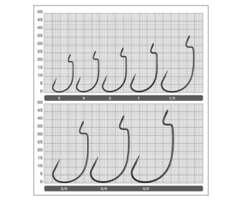 Гачки Owner J-Light Worm Hook 5109 (B-94) №2 Black chrome #3