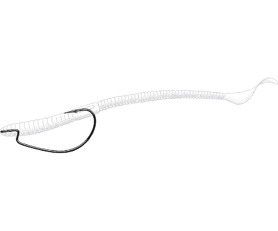 Крючки Owner J-Light Worm Hook 5109 (B-94) №4/0 Black chrome #2