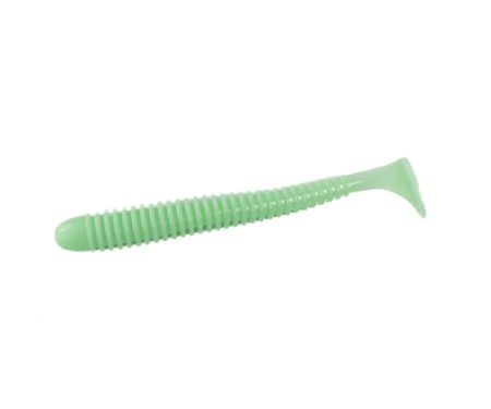 Виброхвост Angry Baits Zander Worm 4.5" #09 Green Milk UV