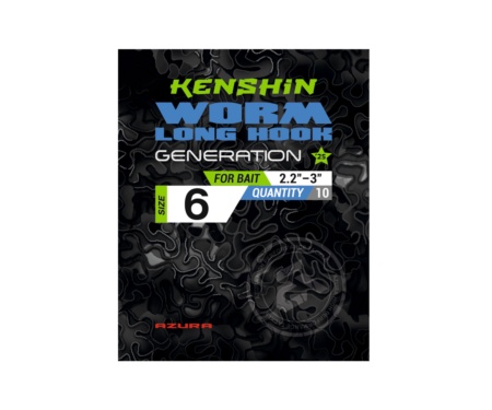 Крючки Azura Kenshin Worm Hook Long PTFE #06