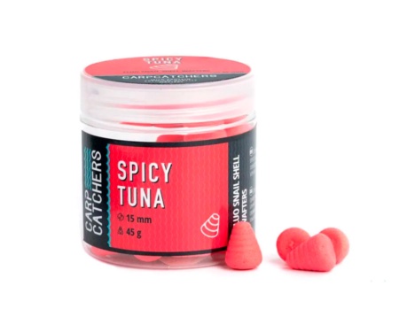 Бойлы Carp Catchers Wafters Fluo Snail Shel Spicy Tuna 12*15 мм