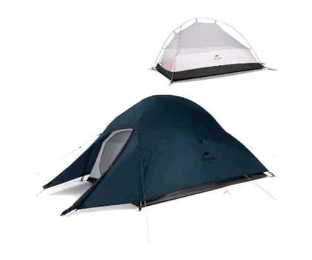 Палатка одноместная с футпринтом Naturehike Cloud Up 1 Updated NH18T010-T 20D Dark Blue