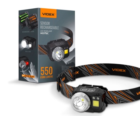 Налобный светодиодный фонарик Videx VLF-H075C 500Lm 5000K