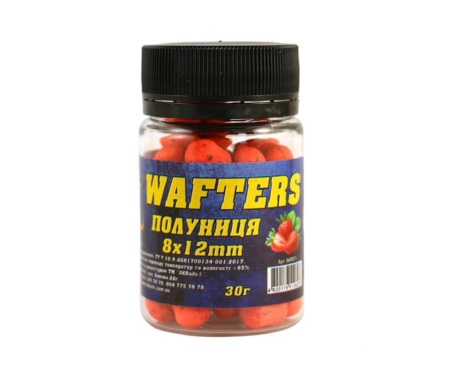 Бойли 3KBaits Wafters 8*12мм Полуниця
