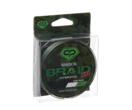 Шок-лідер Carp Pro Diamond Shock Braid PE X8 0.16мм 50м Dark Green