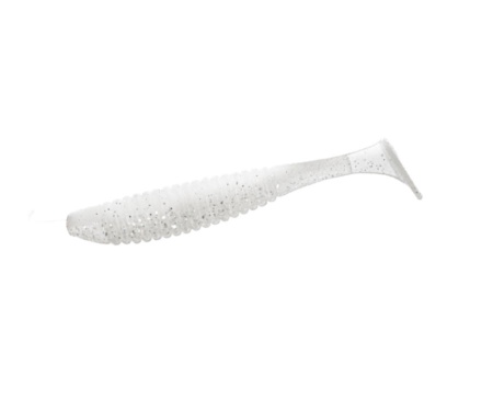 Виброхвост Angry Baits Shiner 5" #49 White Silver electrik Glitter UV