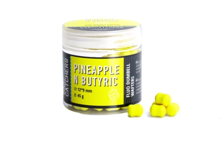 Вафтерc Carp Catchers Fluo Dumbell Wafters PINEAPPLE N BUTYRIC 12*9мм