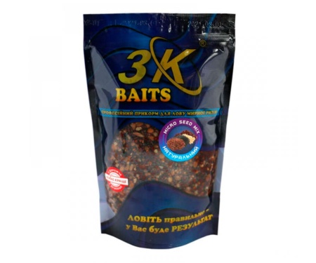 Прикормка 3KBaits зерновой  Micro Seed MIX (натуральный) 500г