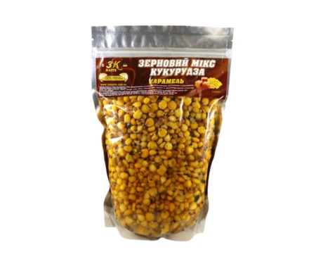 Прикормка 3KBaits Зерновой Микс Кукуруза карамель 1кг