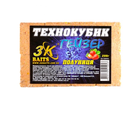 Технокубик 3KBaits Гейзер полуниця 290г