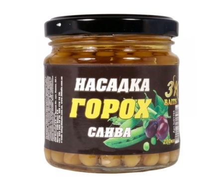 Насадка 3KBaits Горох 200мл слива