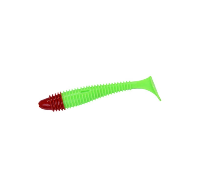 Виброхвост Angry Baits Fatik 4" 66 Acid Green Red Had UV