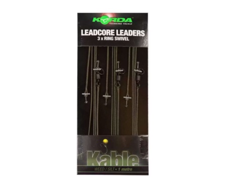 Лидеры готовые Korda Leadcore leader Ring Swivel Weed/Silt 3 шт