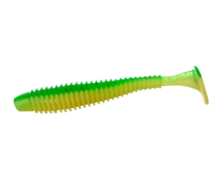 Виброхвост Flagman Mystic Fish Fat 3.8" #1527 Lime/Lime Chartreuse